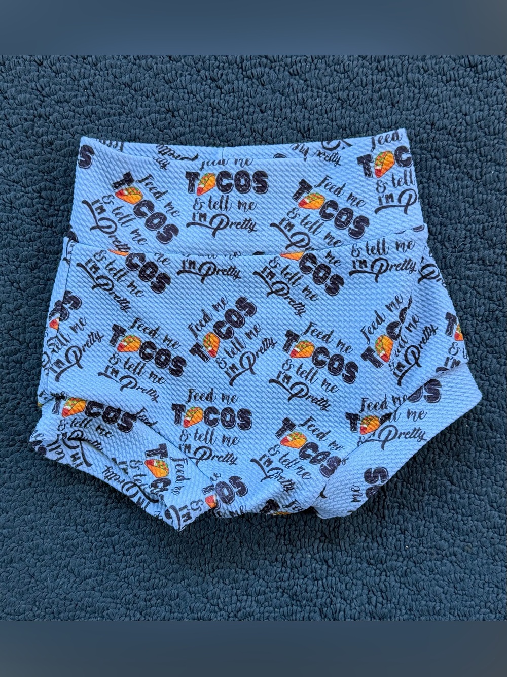Light Blue Kids Diaper Cover with Taco Print - Picture 2 of 2